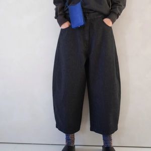 Monica Cordera Black Curved Leg Trousers